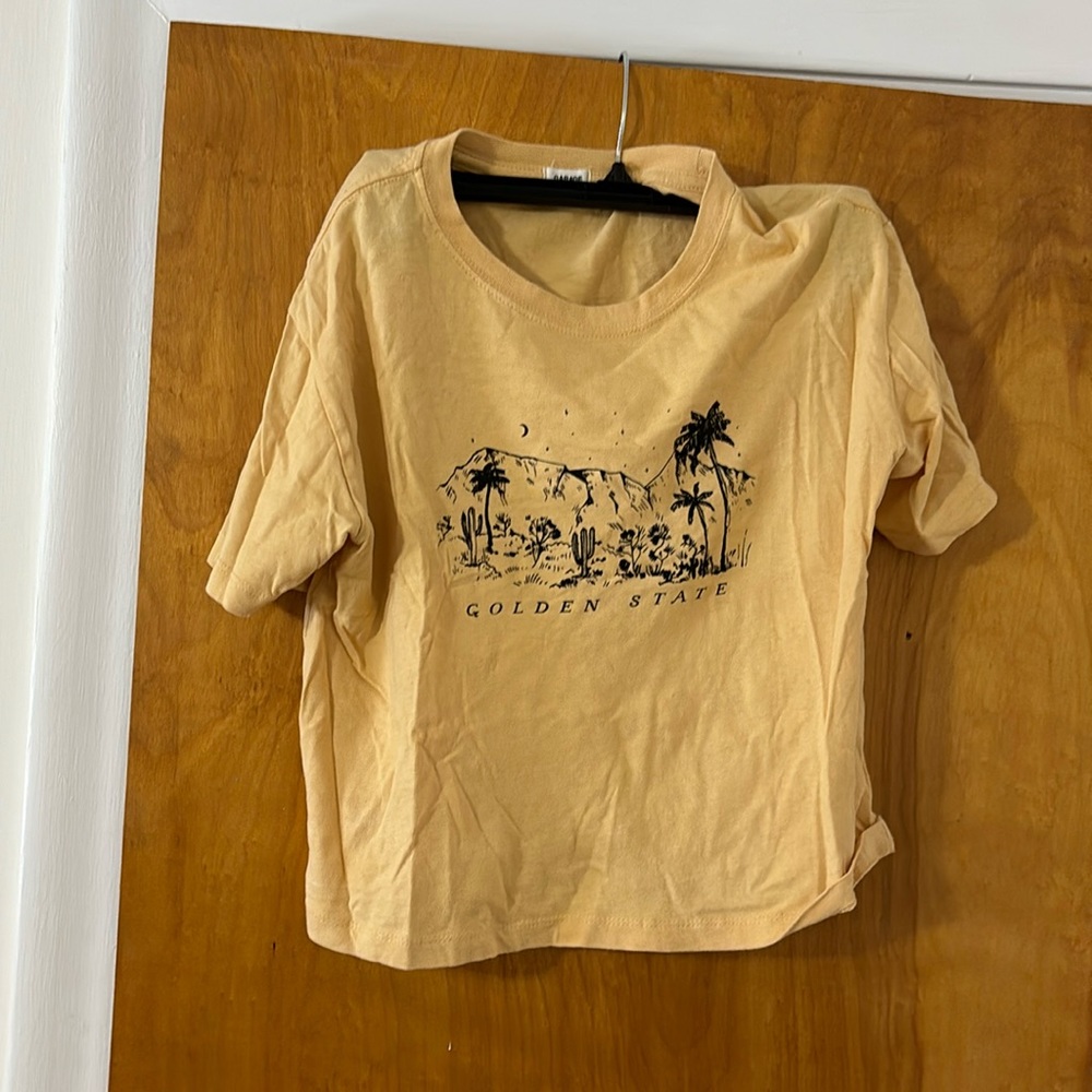 Garage women’s yellow XS printed short sleeve T-shirt “Golden State”